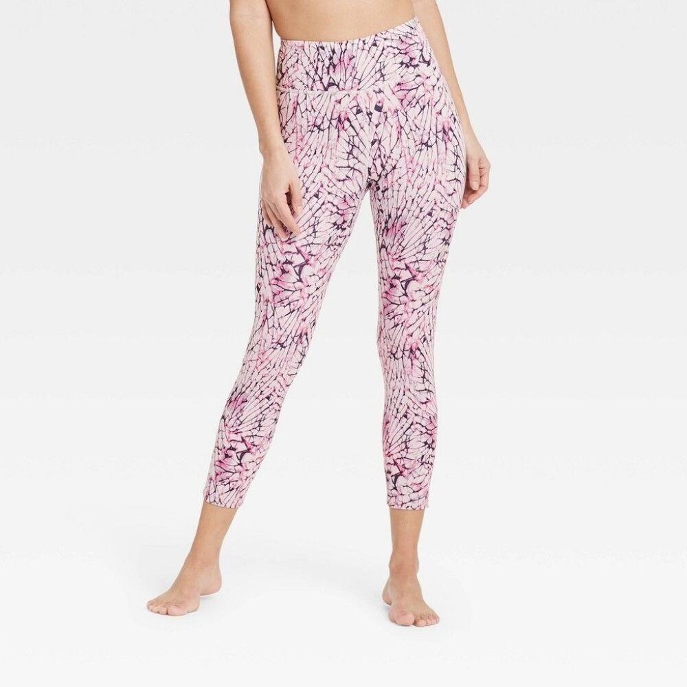 Women High-Rise Printed 7/8 Leggings by Joy Lab Size Small